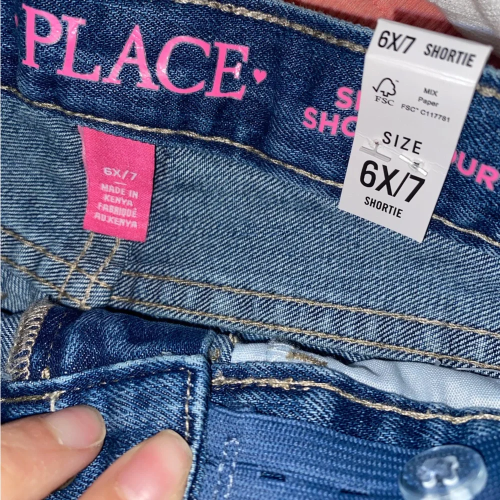 The Children’s Place Girls Distressed Denim Shortie Shorts 6X/7 NWT